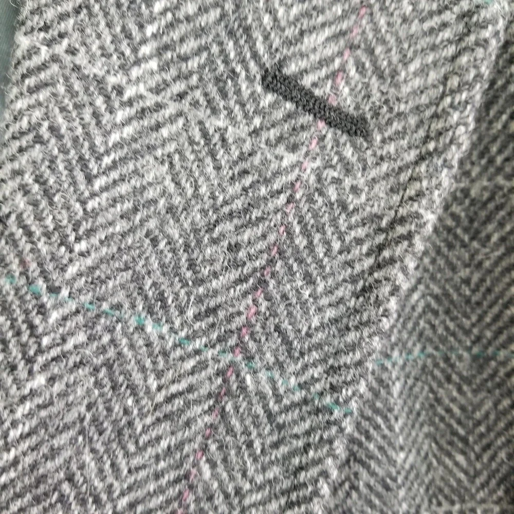 Palm Beach Vintage Mens Wool Herringbone Windowpane Sport Coat Blazer Grey 44R‎